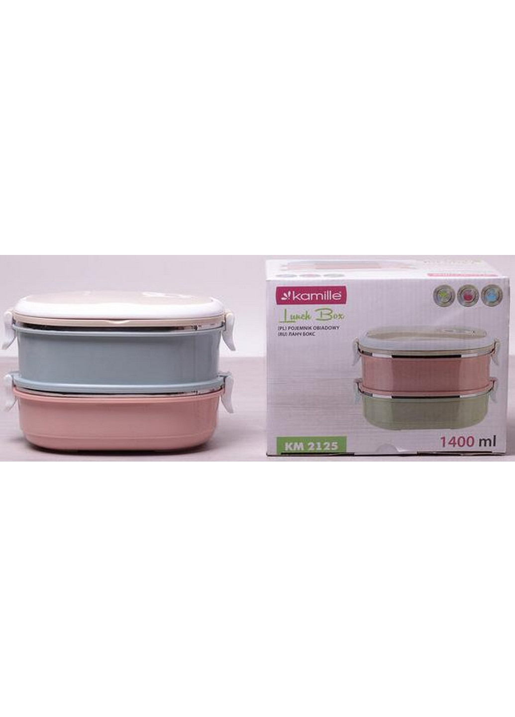 Ланч-бокс Food Box 2 емкости Kamille (276978877)