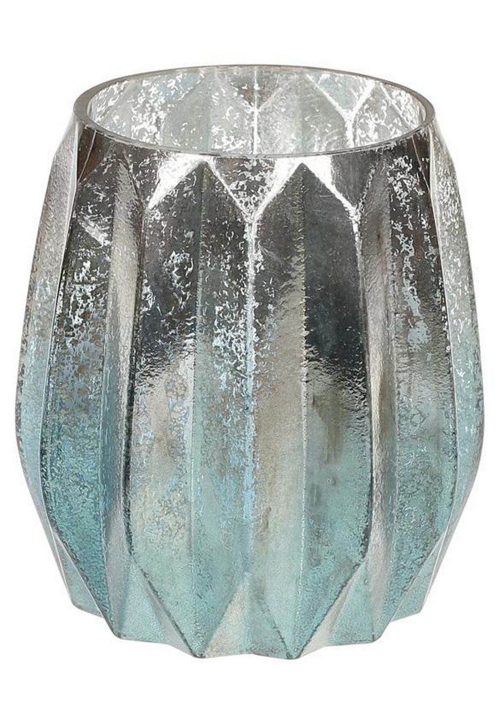 Подсвечник Aiken "Лазурное серебро", стеклянный Bona (276984732)