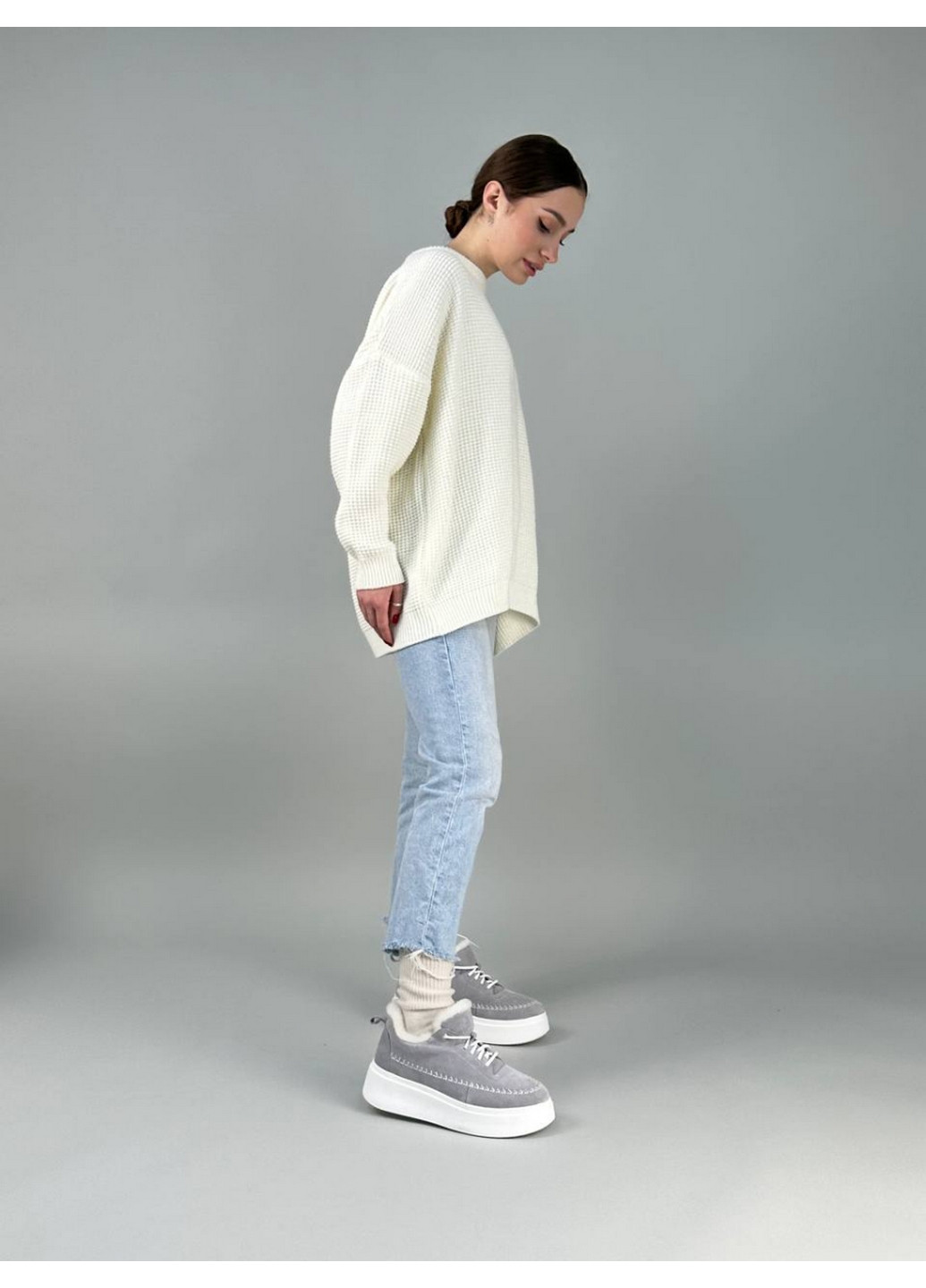 Сірі жіночі замшеві кеди 41 VZUTIK