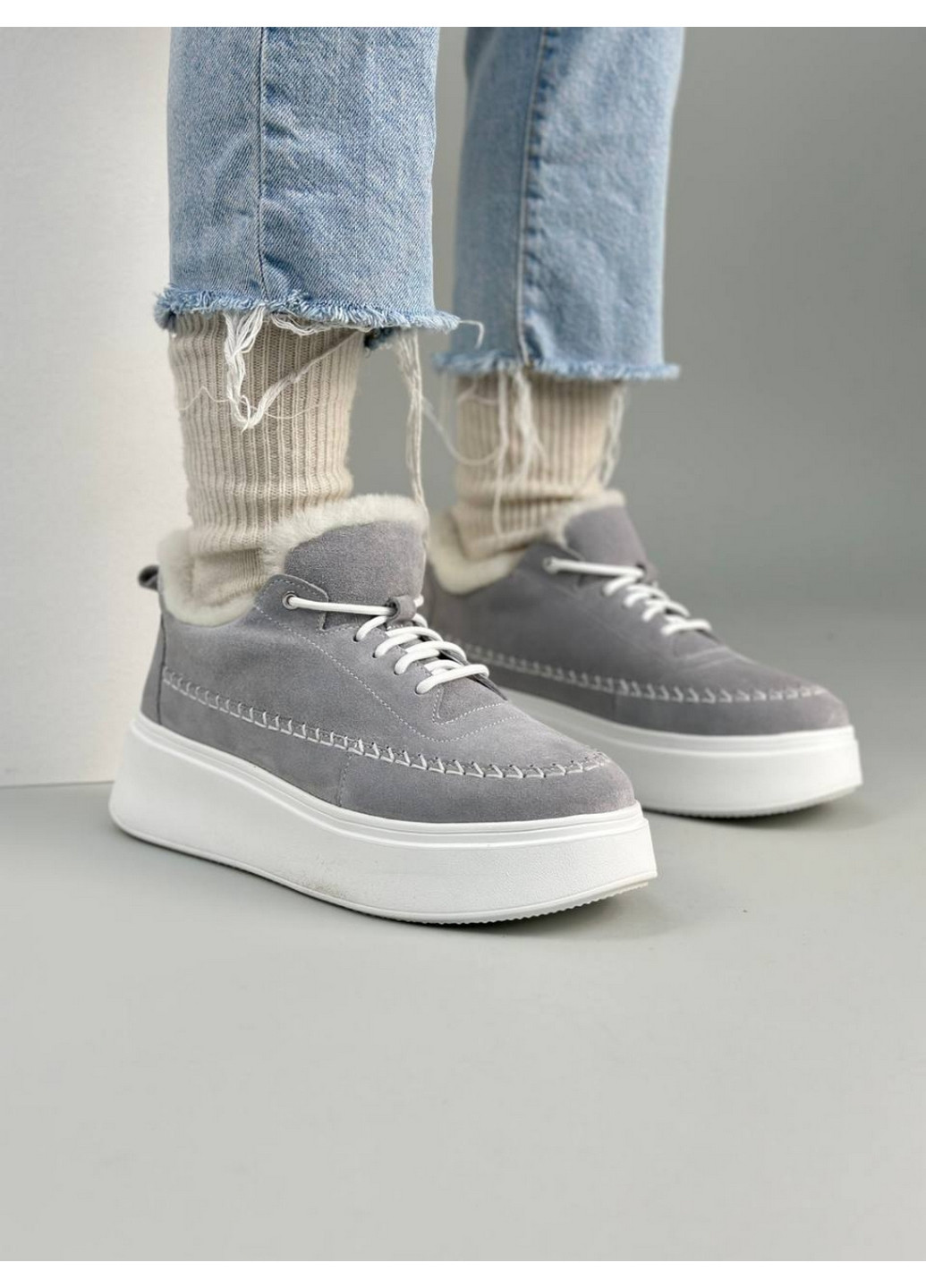 Сірі жіночі замшеві кеди 41 VZUTIK