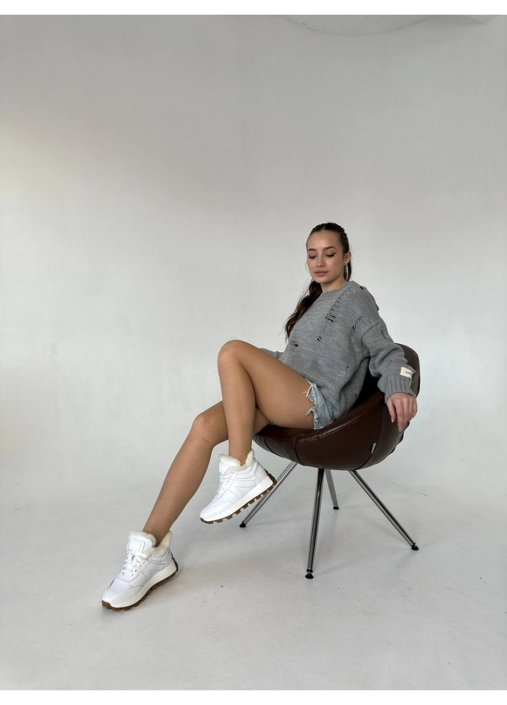 Жіночі шкіряні кросівки 37 VZUTIK білі зими (277153260)