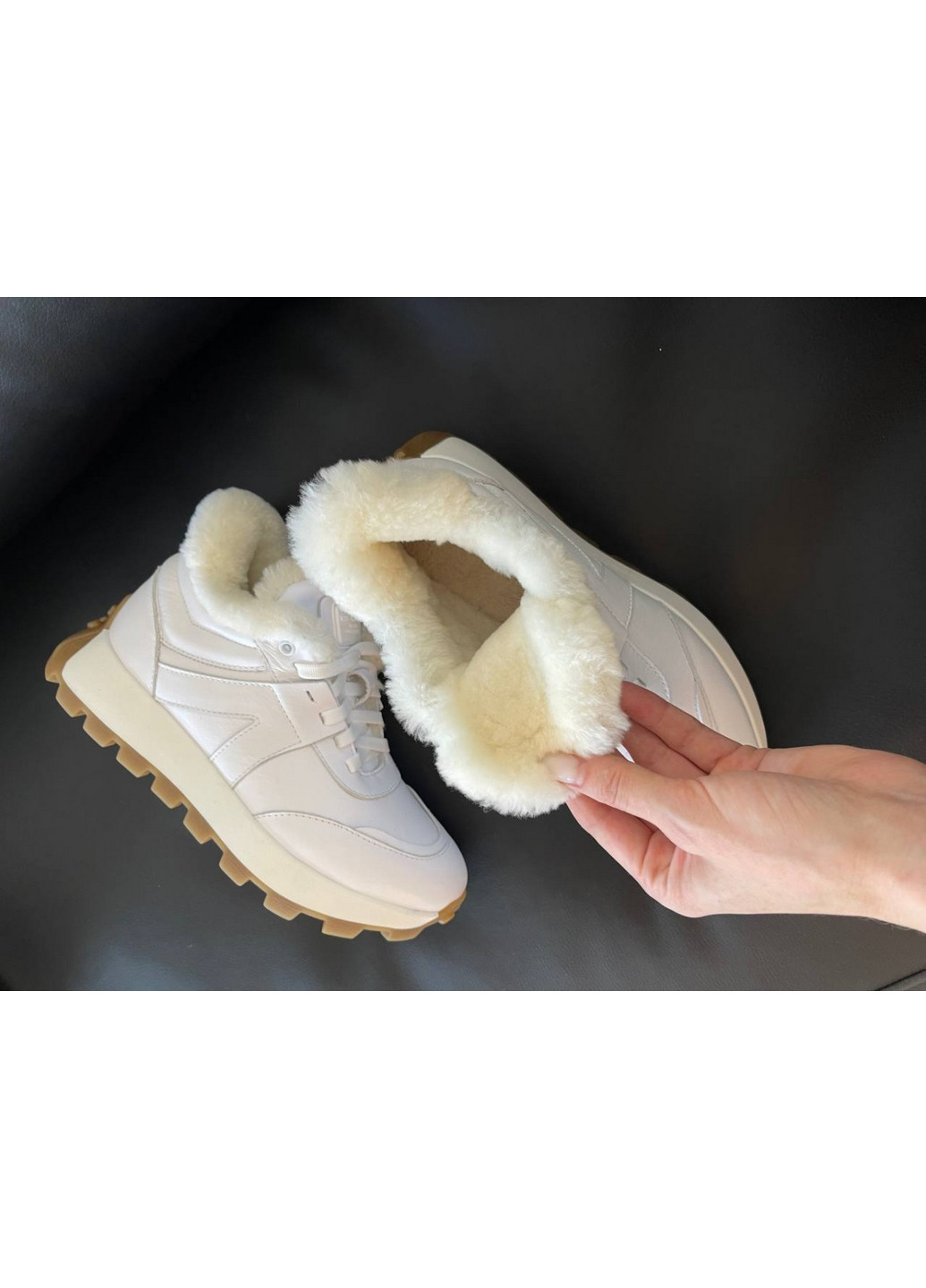 Женские кожаные кроссовки 36 VZUTIK белые зима (277152253)