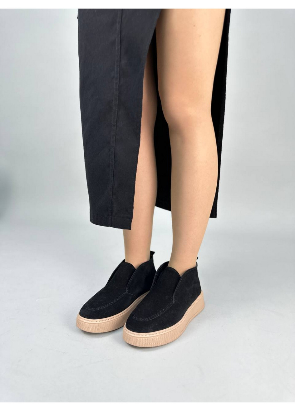 VZUTIK Жіночі замшеві лофери 37 чорний з натуральна замша, україна — зима (277153394)
