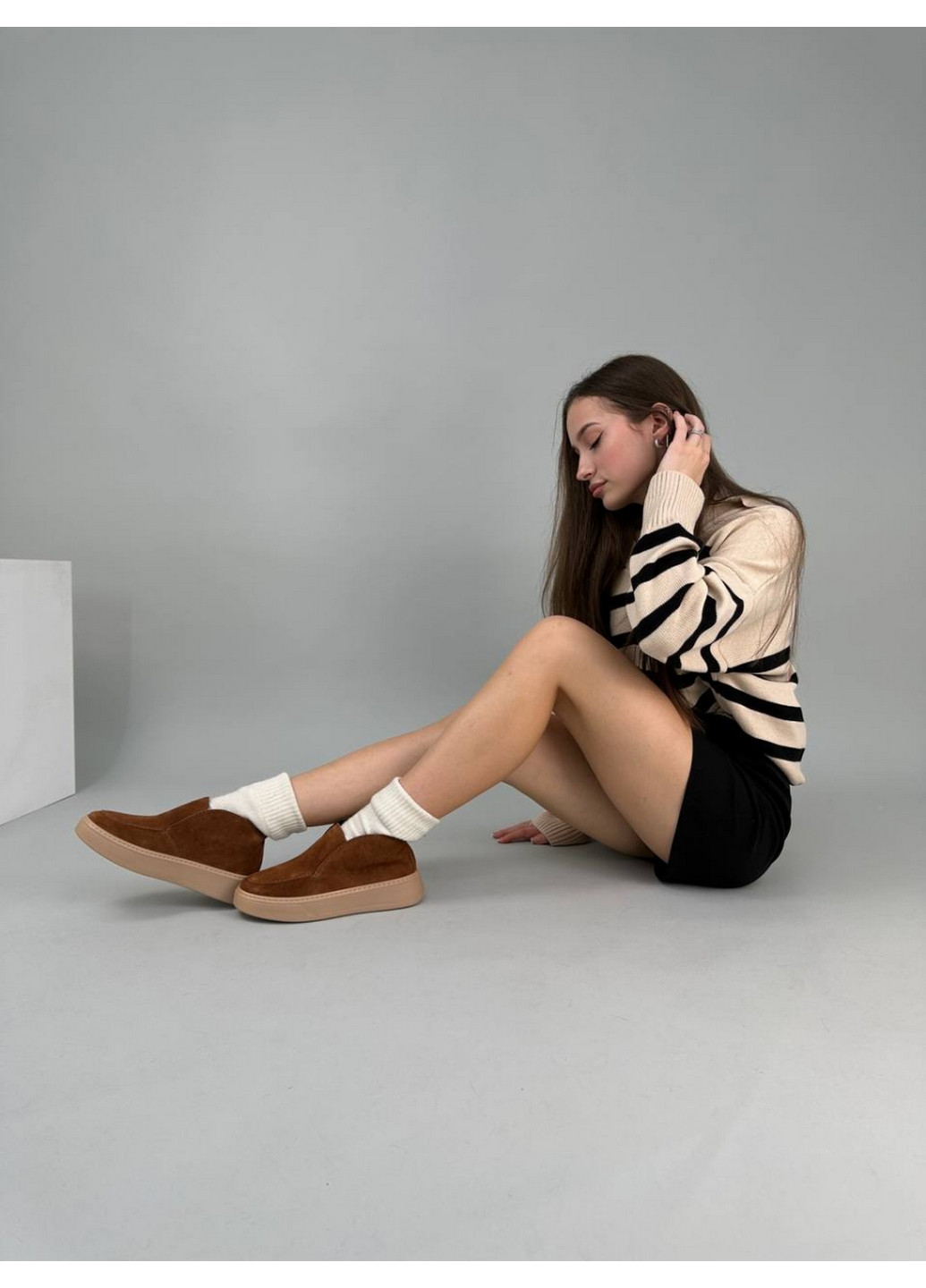 VZUTIK Женские замшевые лоферы 40 коричневый з натуральная замша, украина — демисезон (277153401)