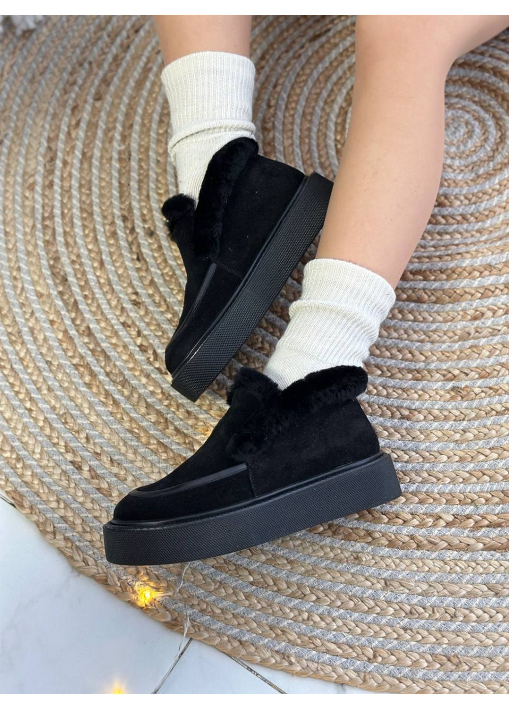 VZUTIK Женские замшевые лоферы 37 черный з натуральная замша, украина — зима (277152160)