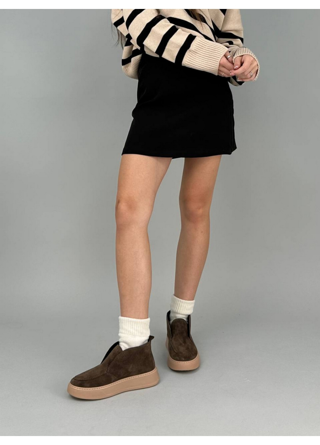 VZUTIK Жіночі замшеві лофери 36 коричневий з натуральна замша, україна — зима (277153171)