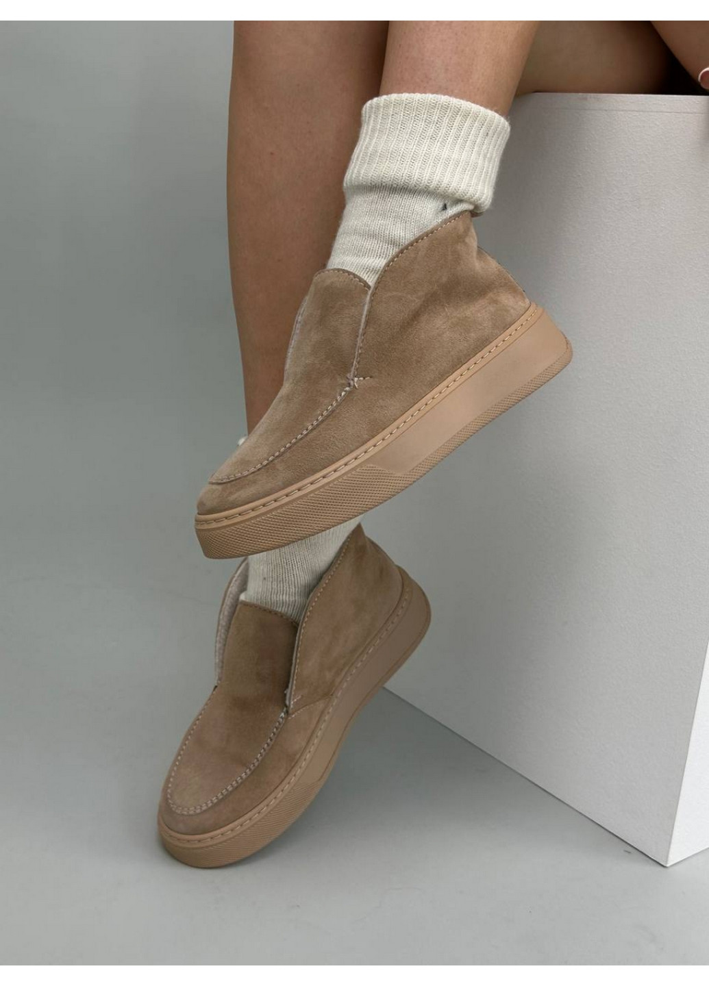 VZUTIK Женские замшевые лоферы 41 коричневый з натуральная замша, украина — зима (277154242)