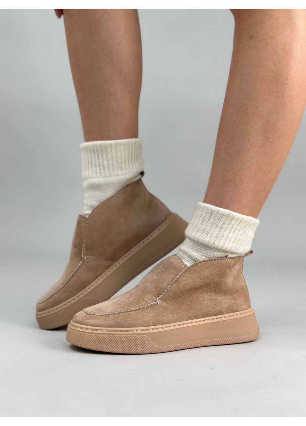 VZUTIK Женские замшевые лоферы 41 коричневый з натуральная замша, украина — зима (277154242)