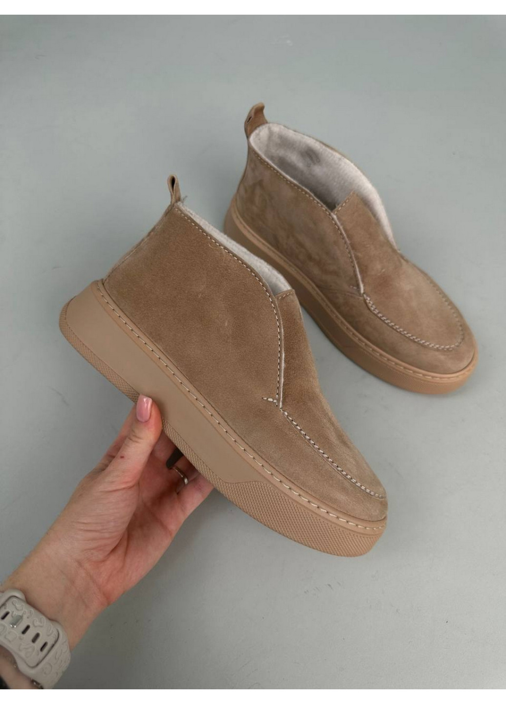 VZUTIK Женские замшевые лоферы 41 коричневый з натуральная замша, украина — зима (277154242)