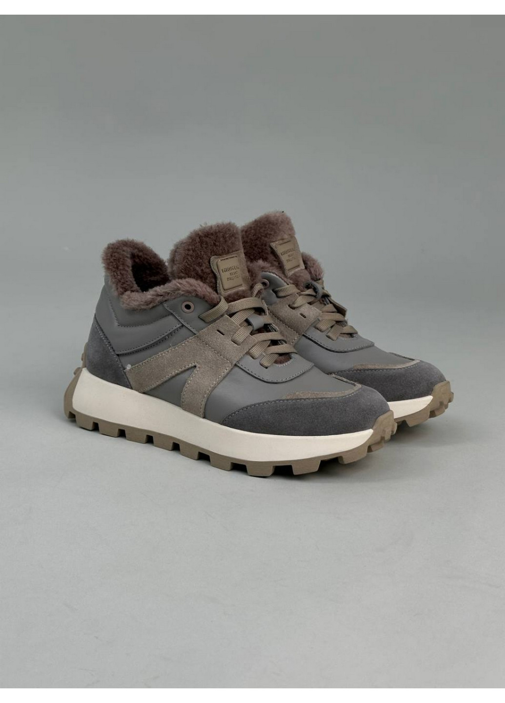 Жіночі шкіряні кросівки 37 VZUTIK сірі зими (277154730)