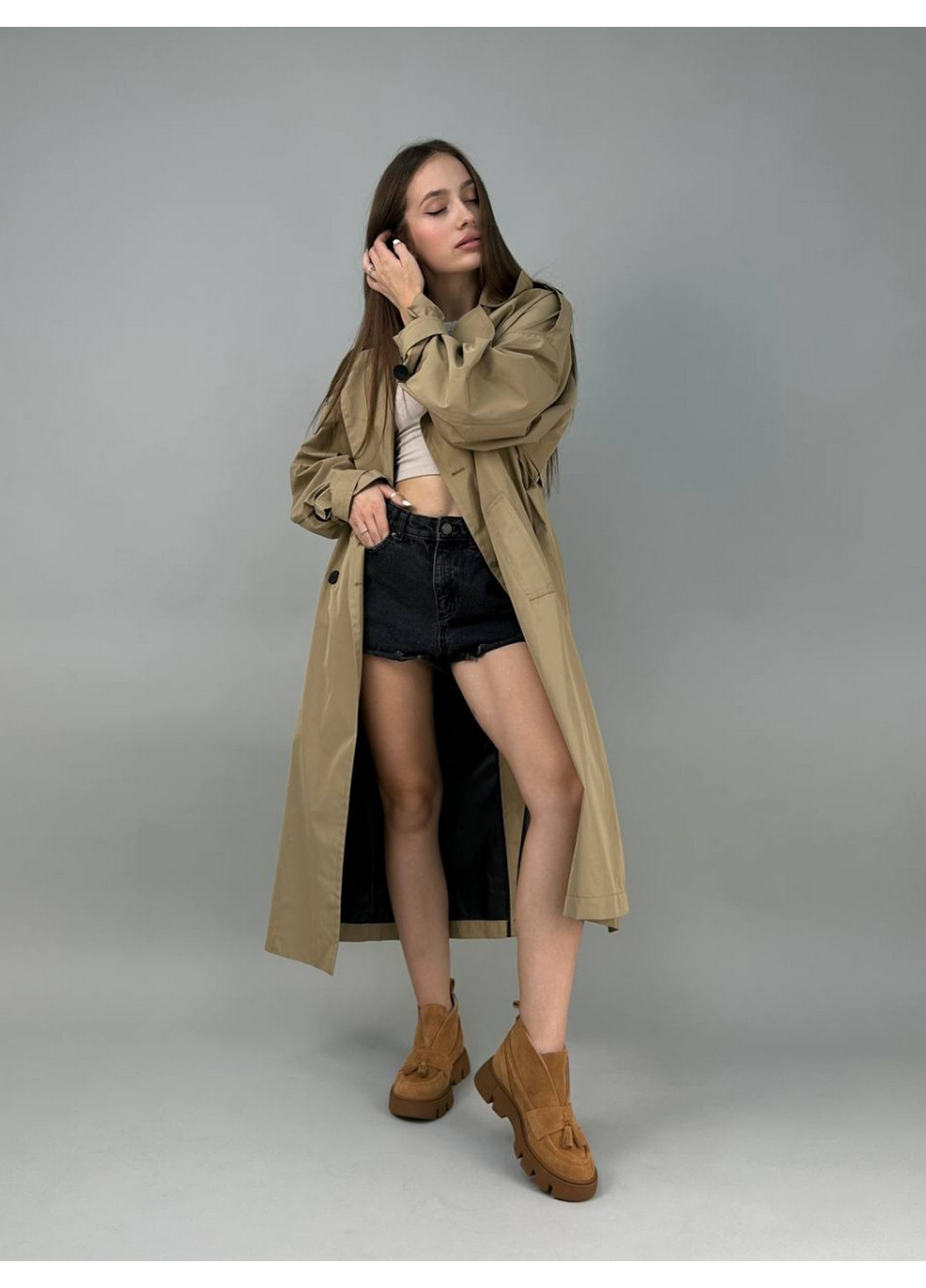 VZUTIK Женские замшевые лоферы 36 коричневый з натуральная замша, украина — демисезон (277154667)