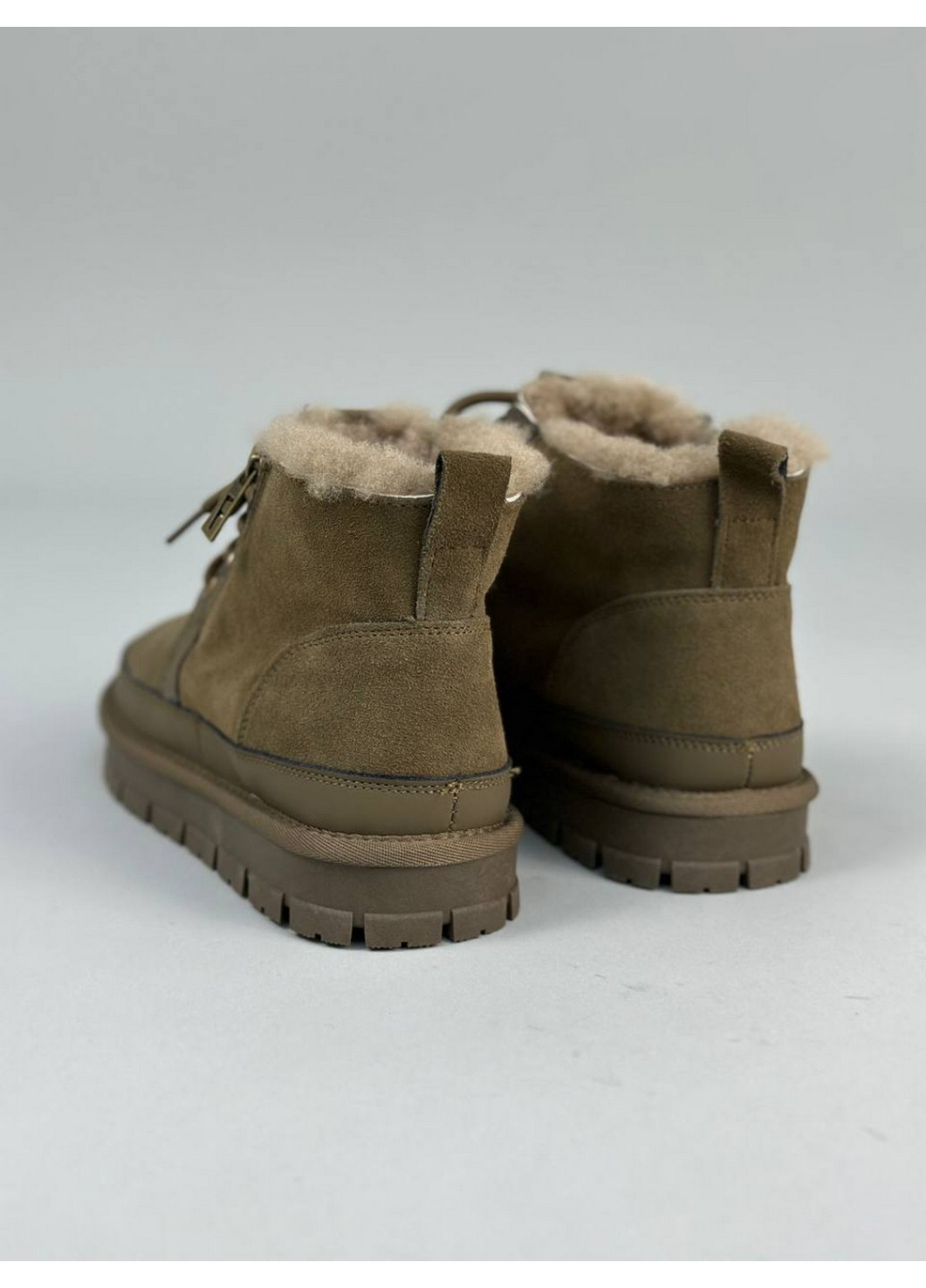 Хаки зимние мужские замшевые ботинки 46 VZUTIK
