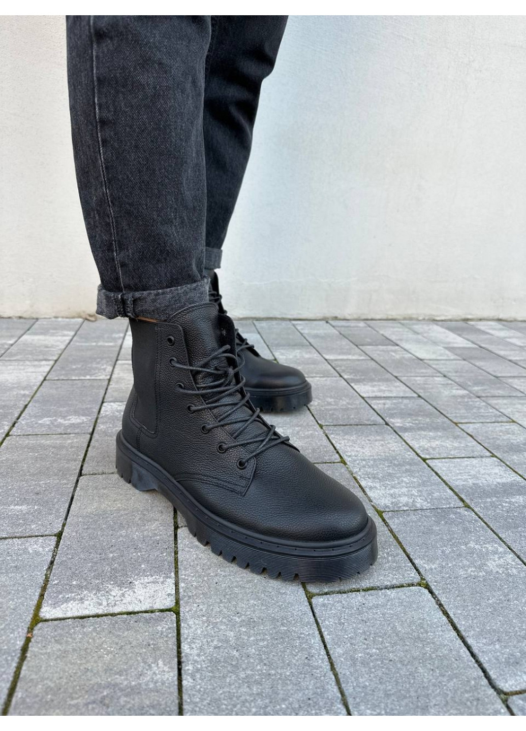 Черные осенние мужские кожаные ботинки 41 VZUTIK