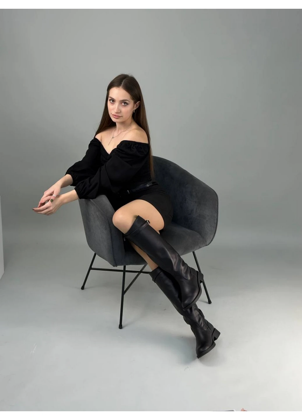 Зимние женские кожаные сапоги 37 VZUTIK