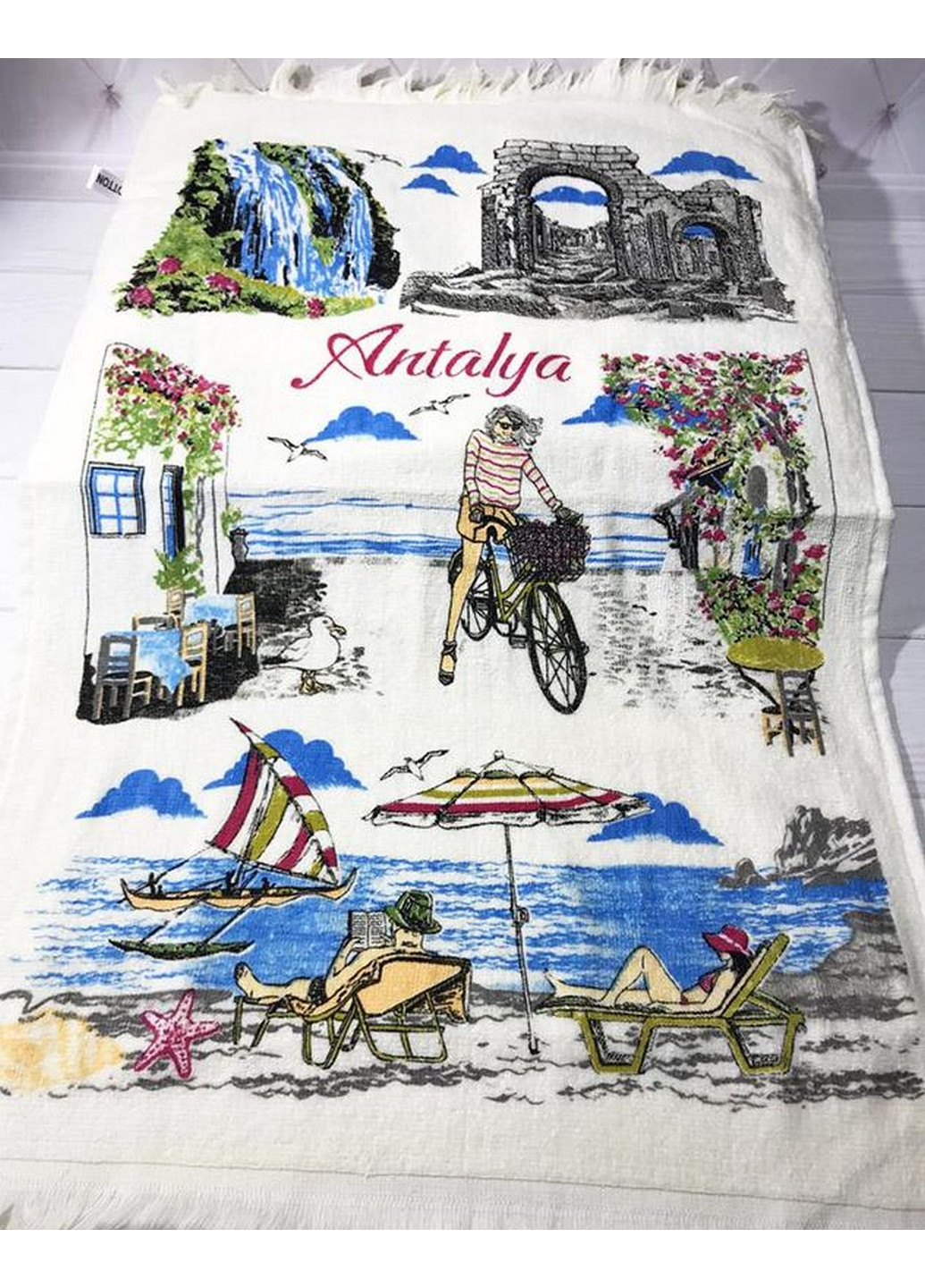 Набор 12 кухонных полотенец Antalya Dreams, махра/велюр No Brand комбинированный