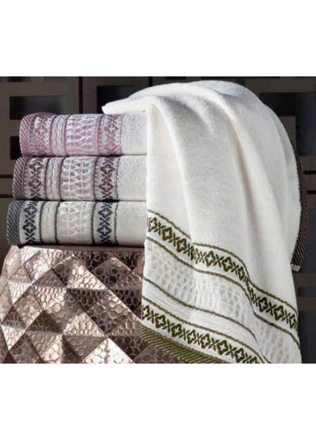 Набор ицевых махровых полотенца Otantik Pupilla комбинированный