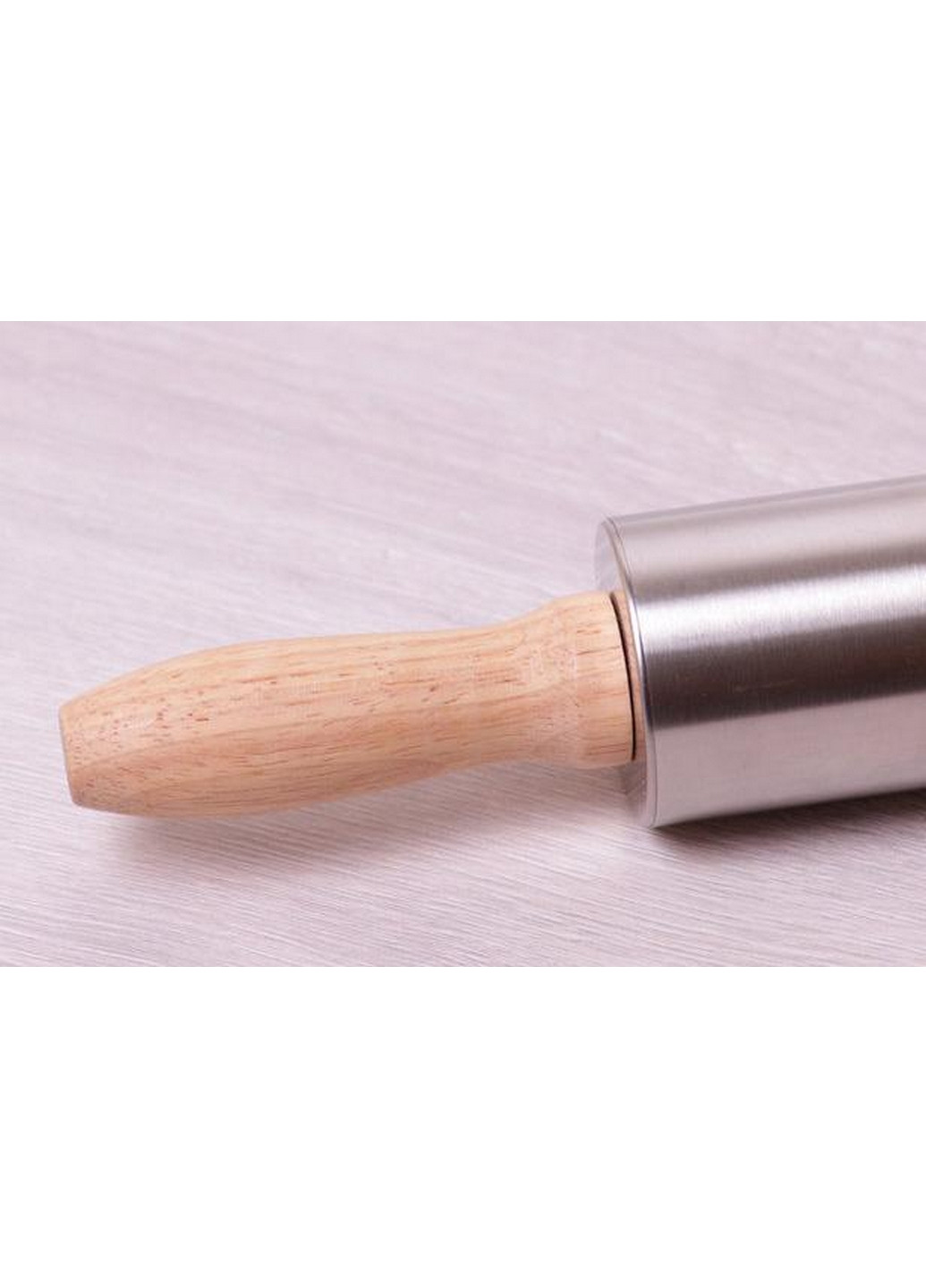 Скалка з нержавіючої сталі з дерев'яними ручками Kamille (276977872)