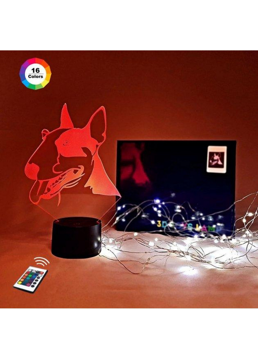 Нічник-світильник 3D "Бультер'єр" 3DTOYSLAMP (276983131)