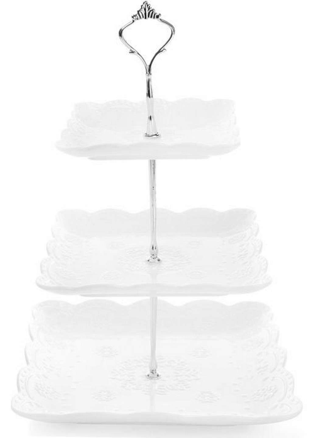 Страва фуршетна стійка "White City Мереживо" 3 яруси Bona (276977794)