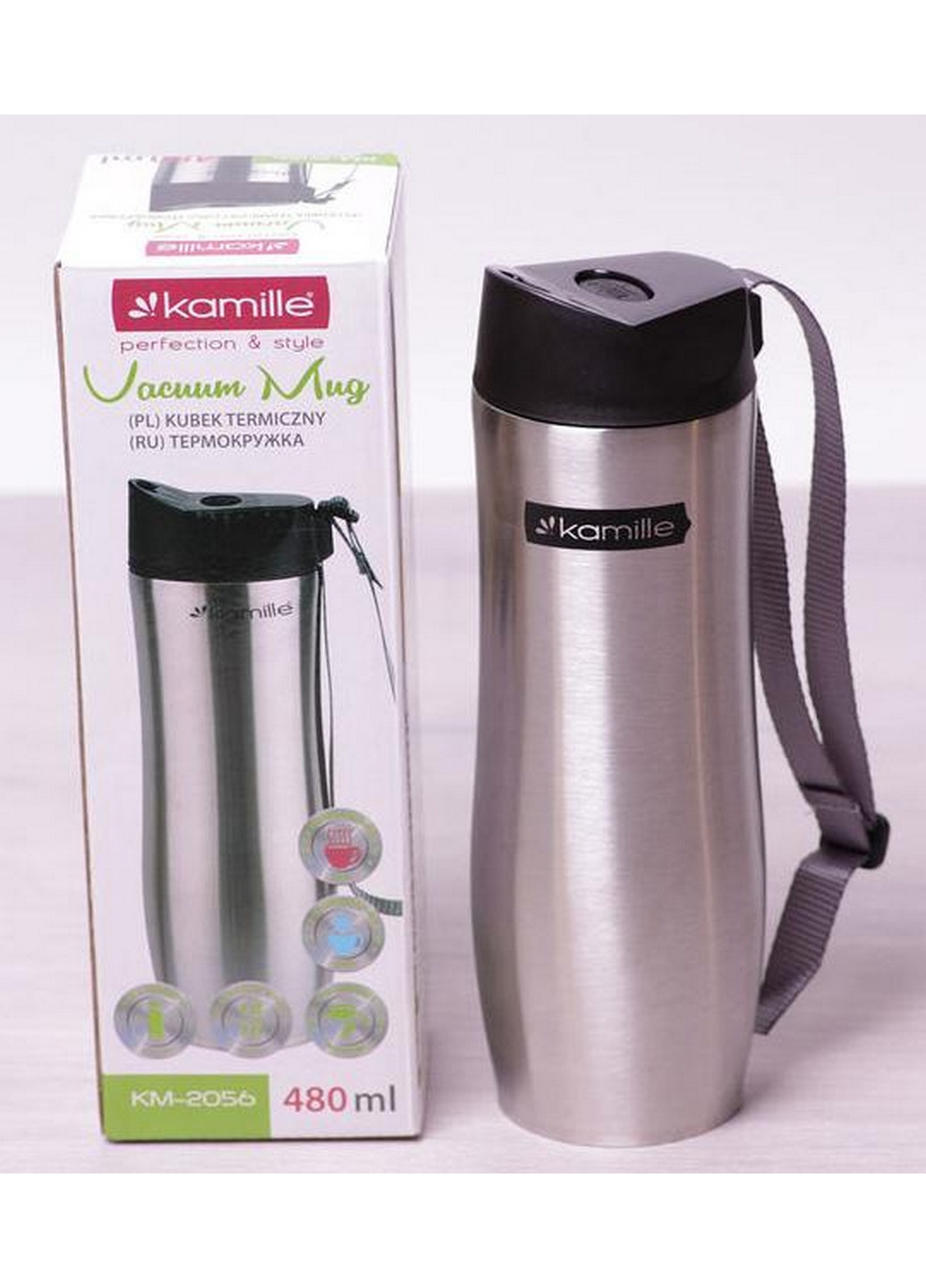 Термокружка Elegance Gloss с ремешком Kamille (276984849)