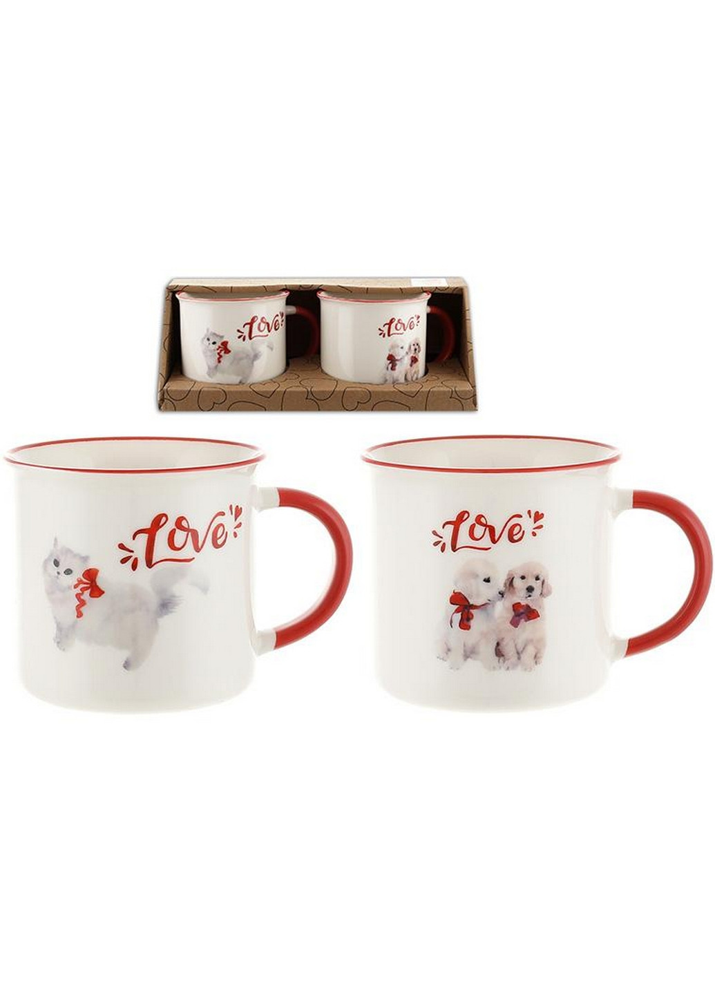 Набор 2 фарфоровые кружки "Милые Зверята" BonaDi (276979862)