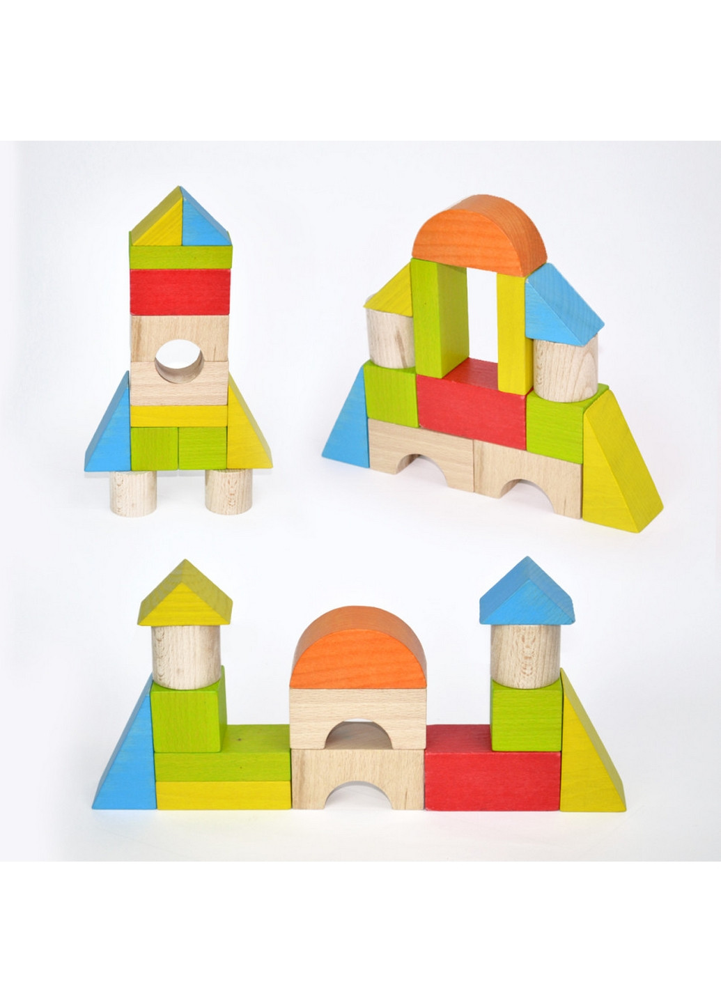 Дерев'яний конструктор "Будівельні блоки", 14 деталей Igroteco (276985851)