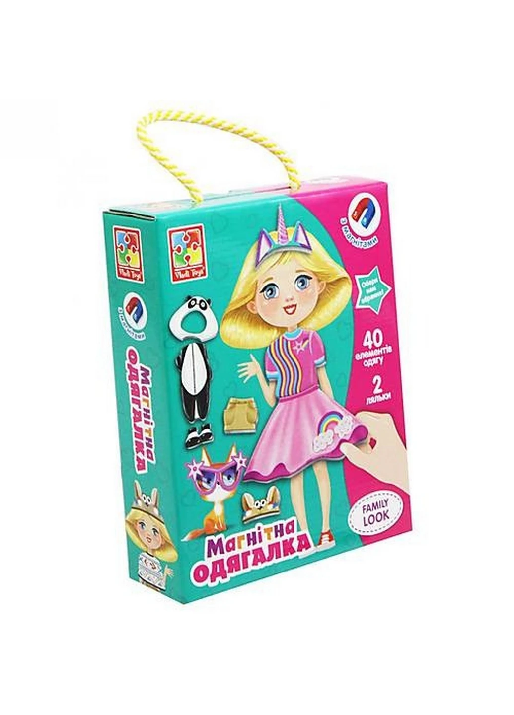 Дитяча гра "Магнітна одяганка "Family look", 40 елементів одягу Vladi toys (276979704)