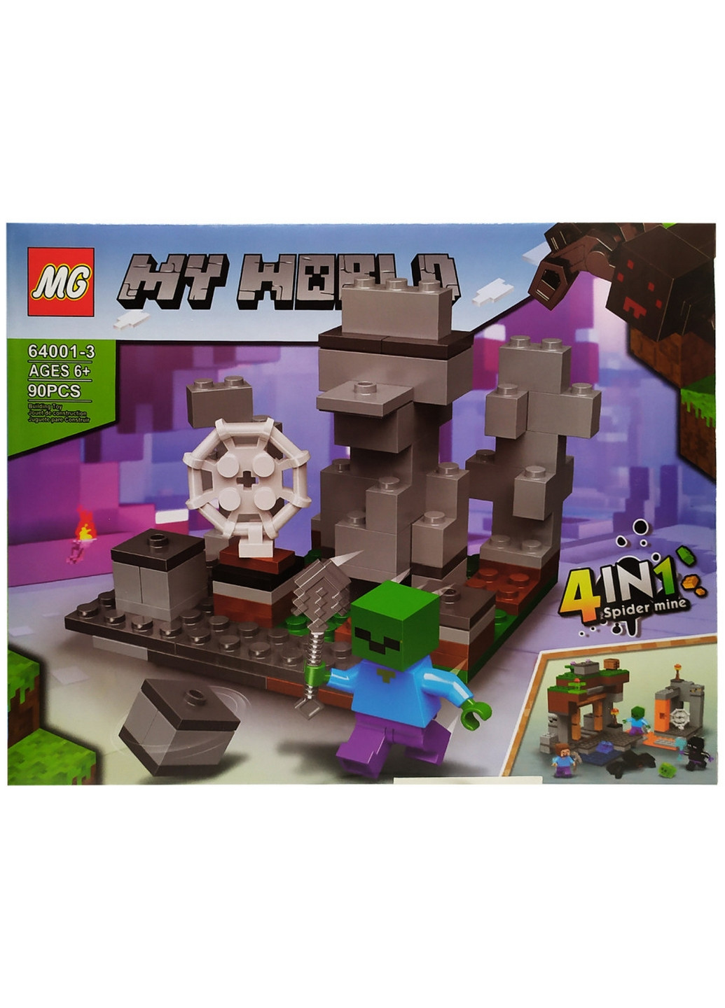 Конструктор "Minecraft", 105 деталей (Вид 3) Bambi (276981526)