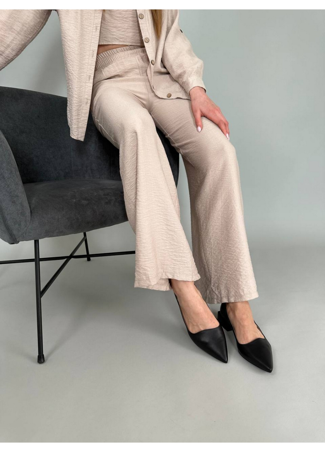 Жіночі шкіряні жіночі балетки VZUTIK | чорні однотонні натуральна шкіра (276981429)