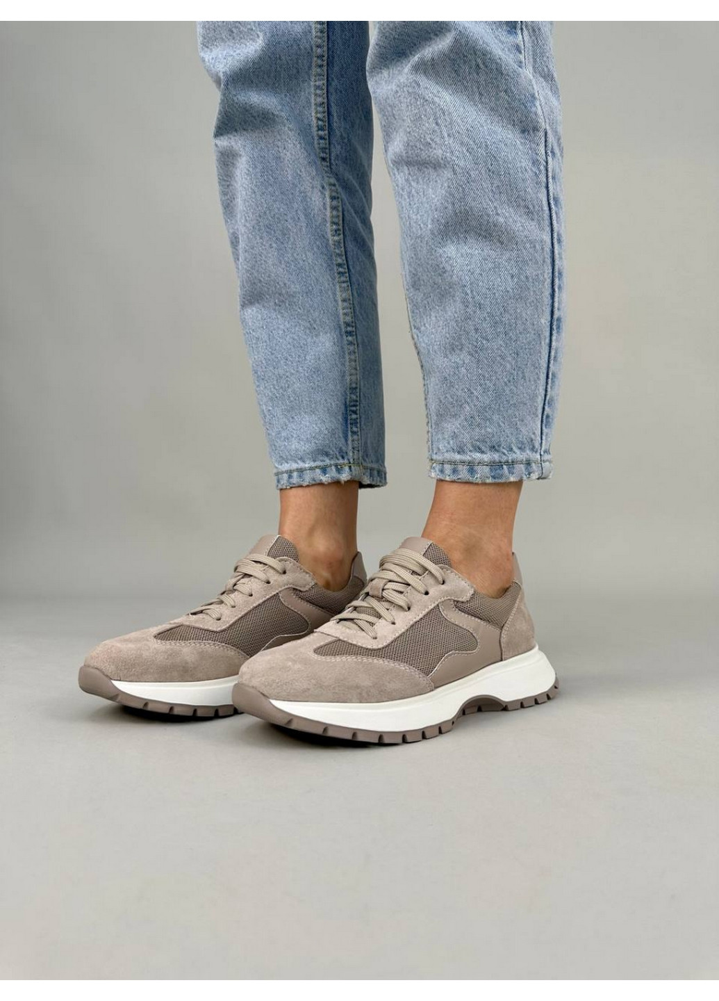 Замшевые женские кроссовки VZUTIK бежевые всесезоны (276983271)