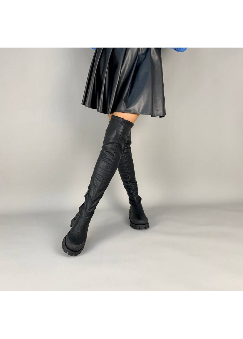 Осенние сапоги-чулки женские стрейч кожа VZUTIK