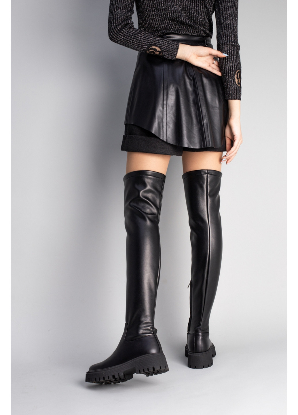 Шкіряні жіночі чоботи-панчохи VZUTIK (276979121)