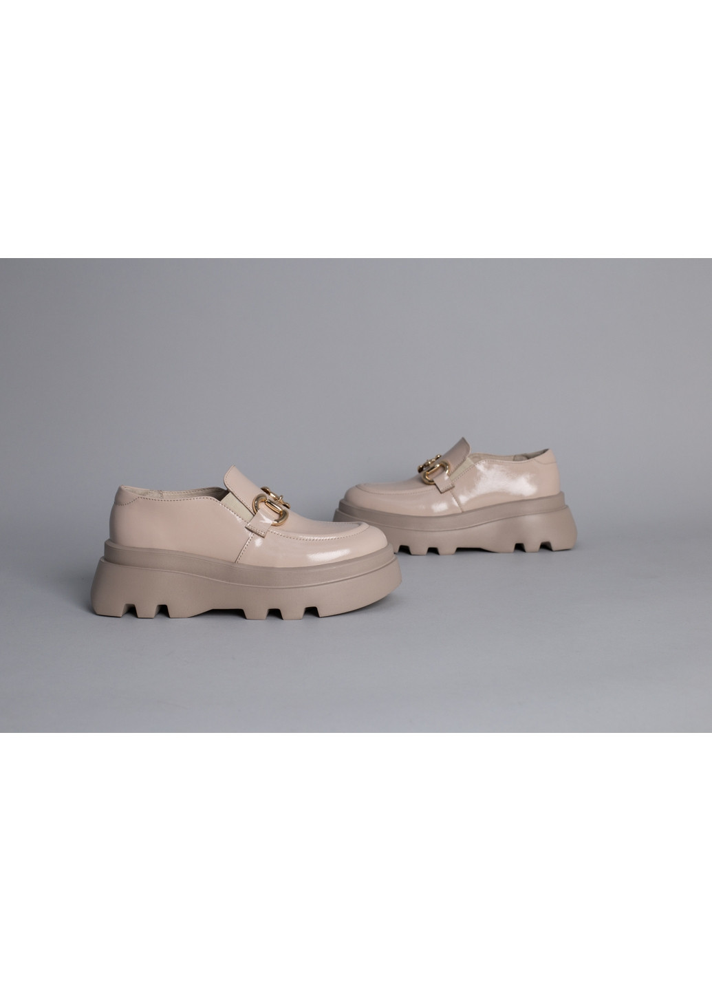 VZUTIK Шкіряні жіночі лофери бежевий з натуральна шкіра, україна — (276981205)