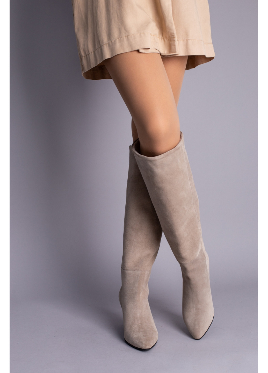 Замшеві жіночі чоботи-труби VZUTIK (276982321)