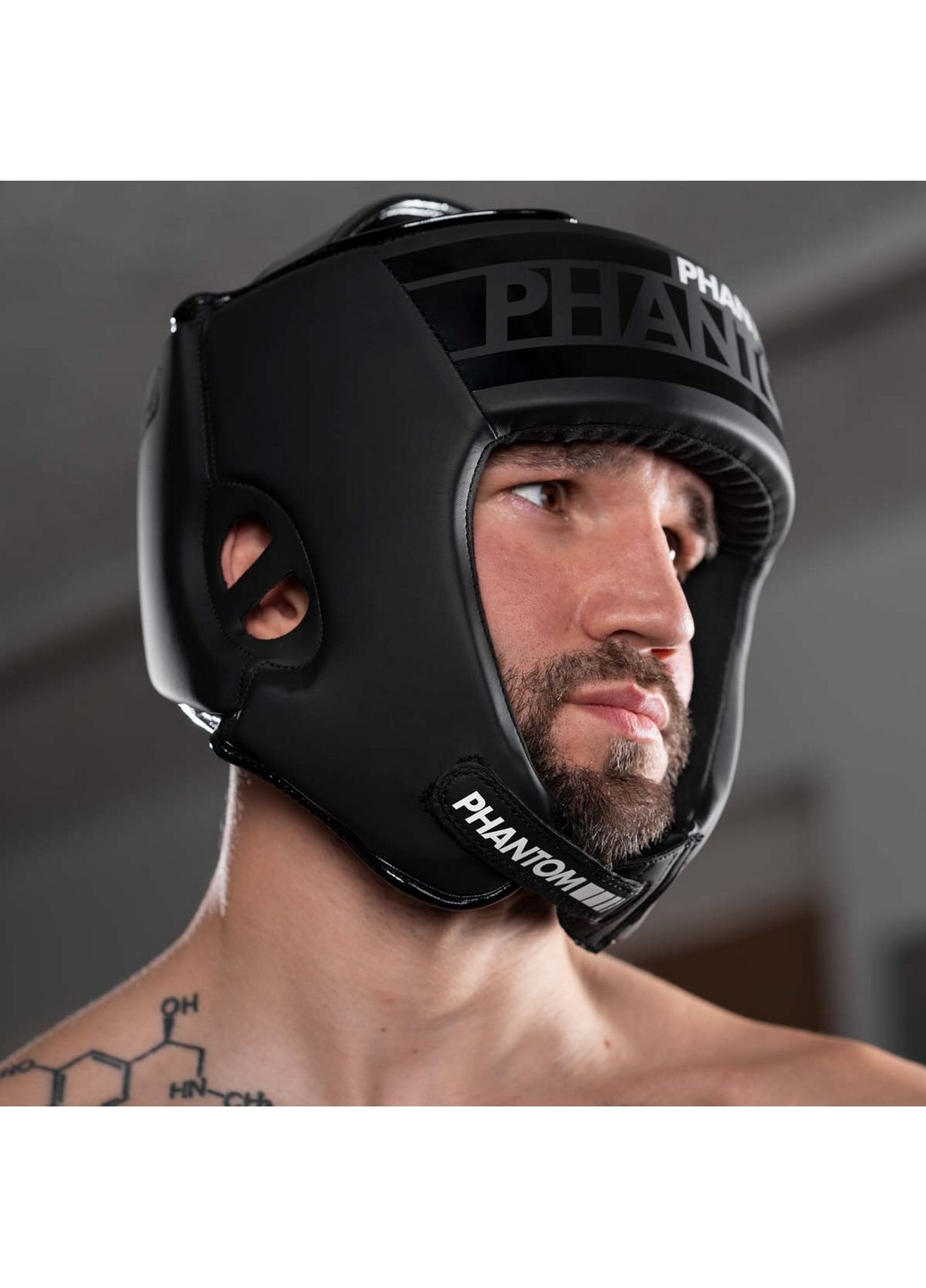 Боксерский шлем APEX Open Face Head Protection Black (капа в подарок) Phantom (276983210)