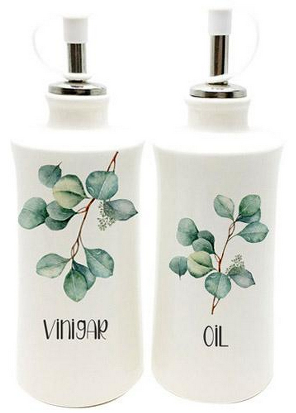 Набор 2 бутылки для масла и уксуса "Флора" керамические S&T (276979550)