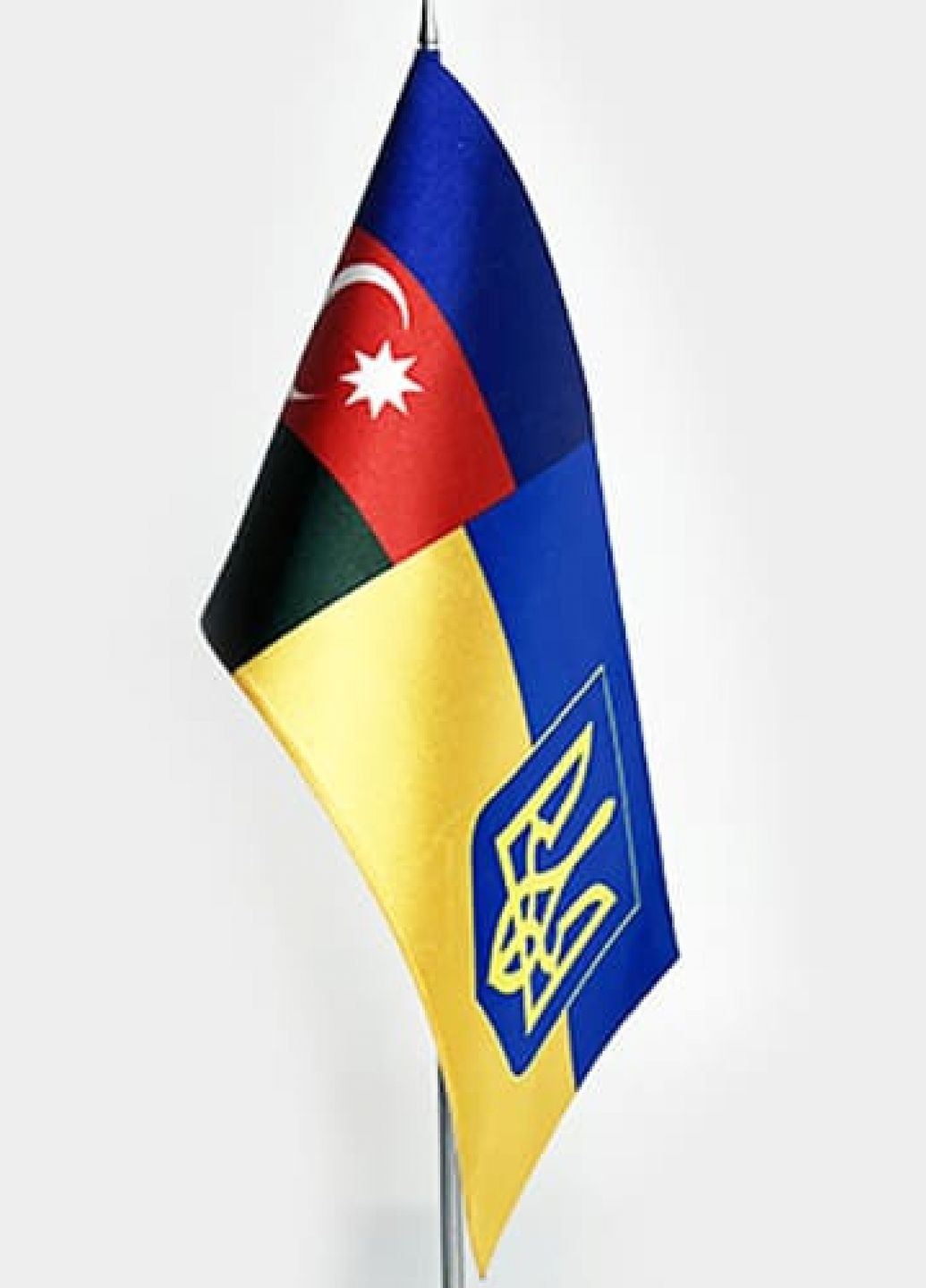 Флажок Украина / Азербайджан (без держателя) Dobroznak прапорець настільний (277169340)