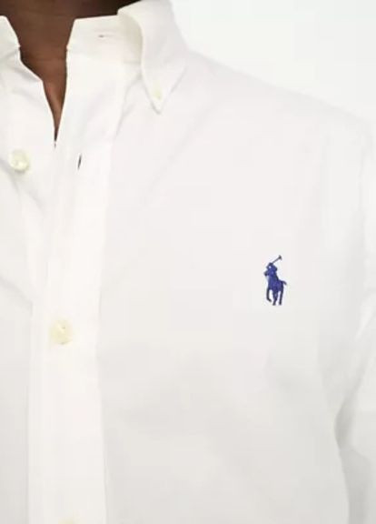 Белая кэжуал рубашка однотонная Ralph Lauren