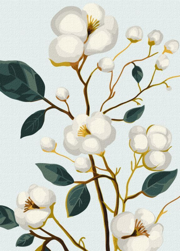 Картина за номерами Вишукана бавовна з фарбами металік extra ©art_selena_ua 40x50 KHO5682 Ідейка (276971523)