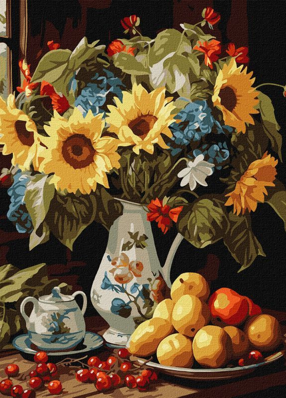 Картина по номерам Натюрморт с подсолнухами ©art_selena_ua 40x50 KHO5680 Идейка Ідейка (276971498)