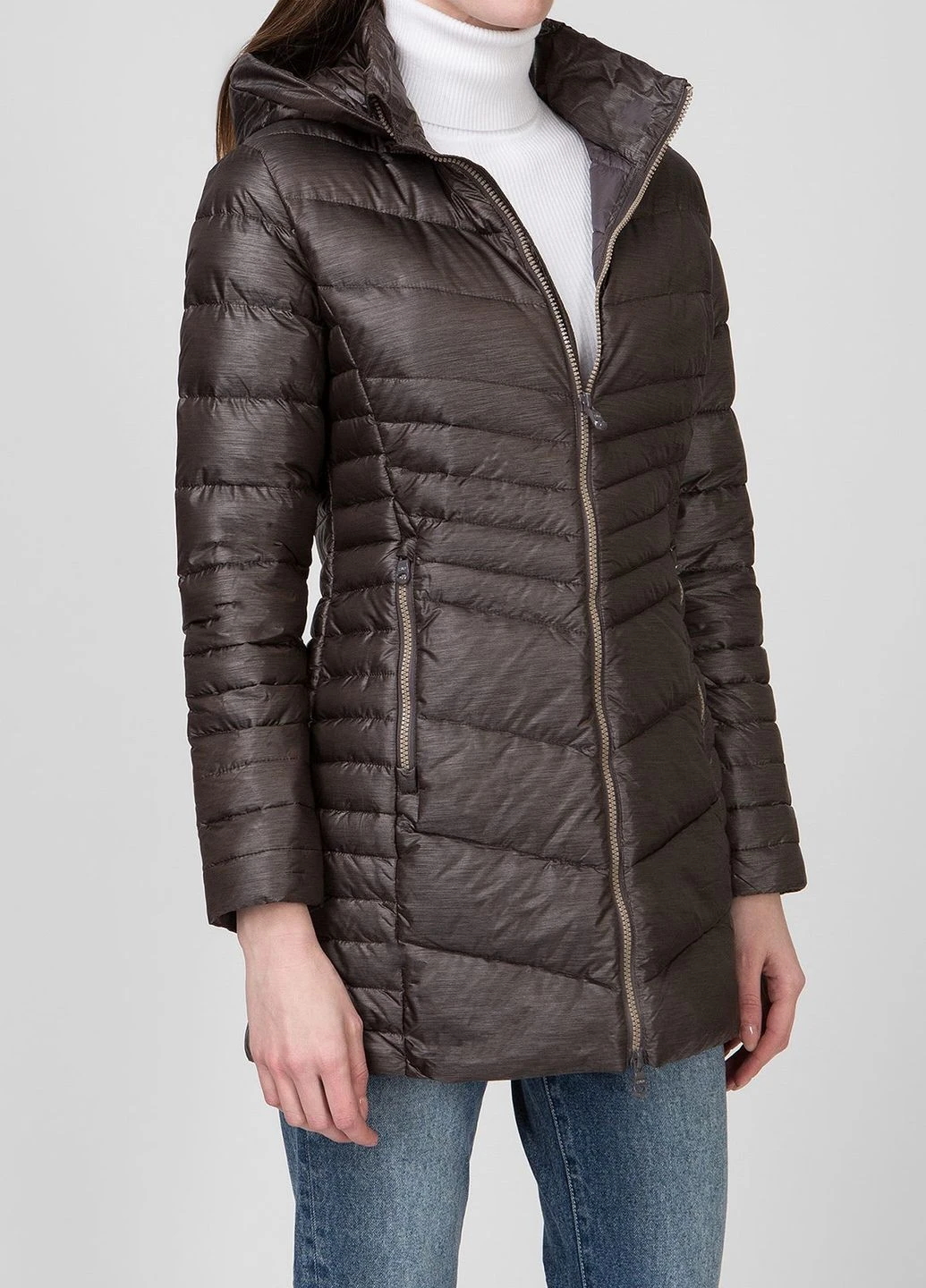 Коричневая демисезонная куртка woman coat snaps hood CMP