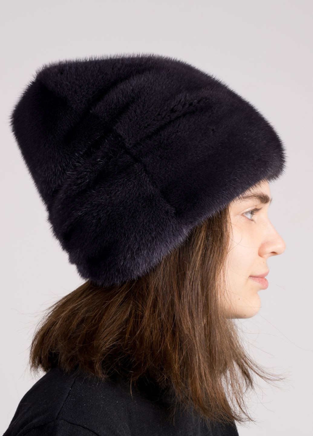 Женская норковая высокая шапка кубанка Меховой Стиль рукавичка (277160872)