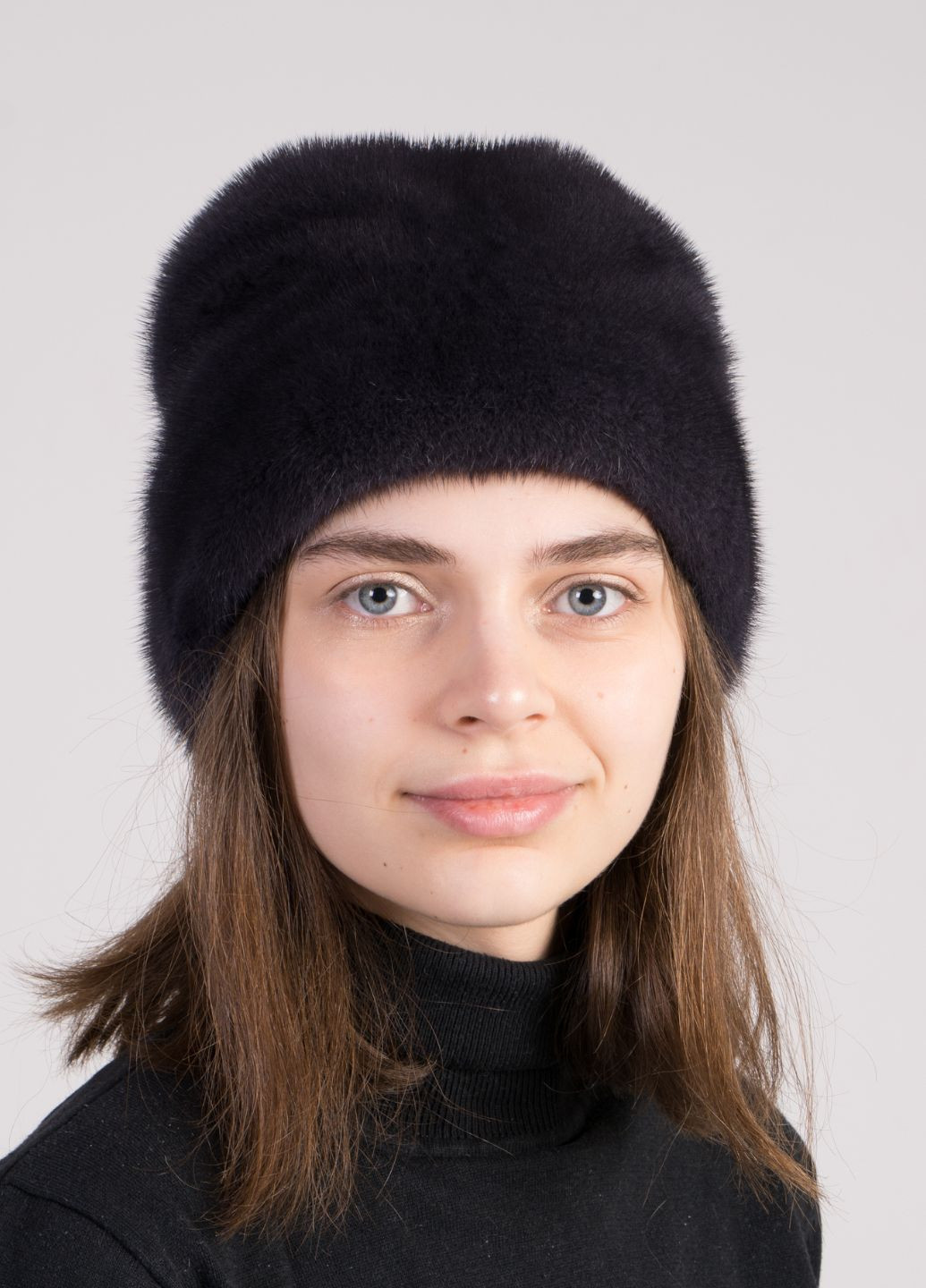 Жіноча норкова висока шапка кубанка Меховой Стиль рукавичка (277160872)