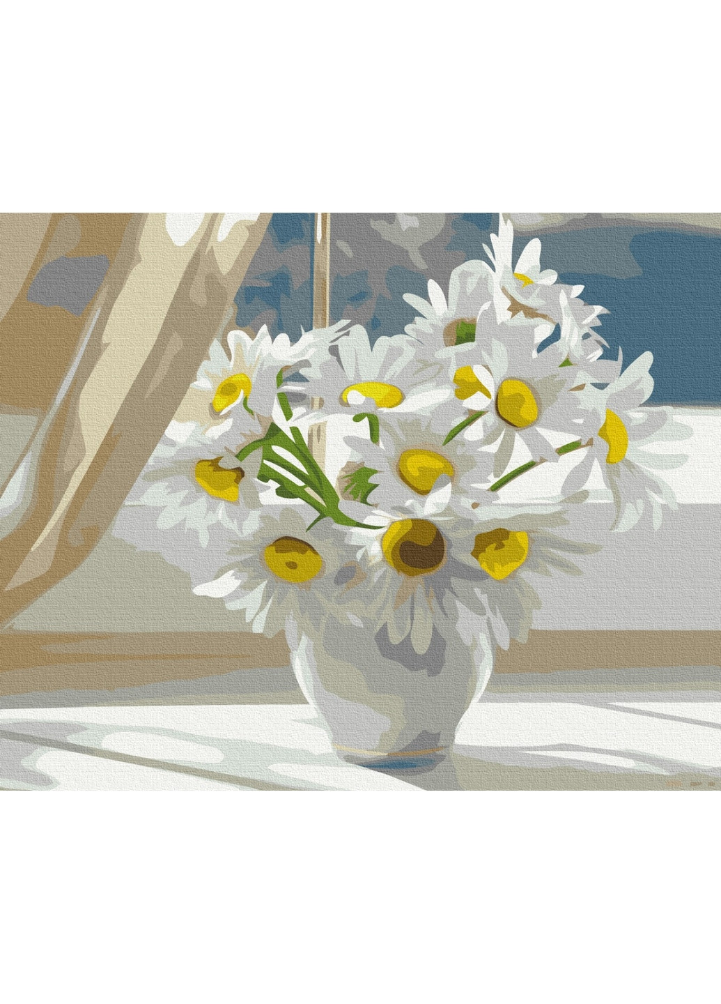 Картина по номерам Ромашки в белой вазе на окне 40x50 см Brushme (277152778)