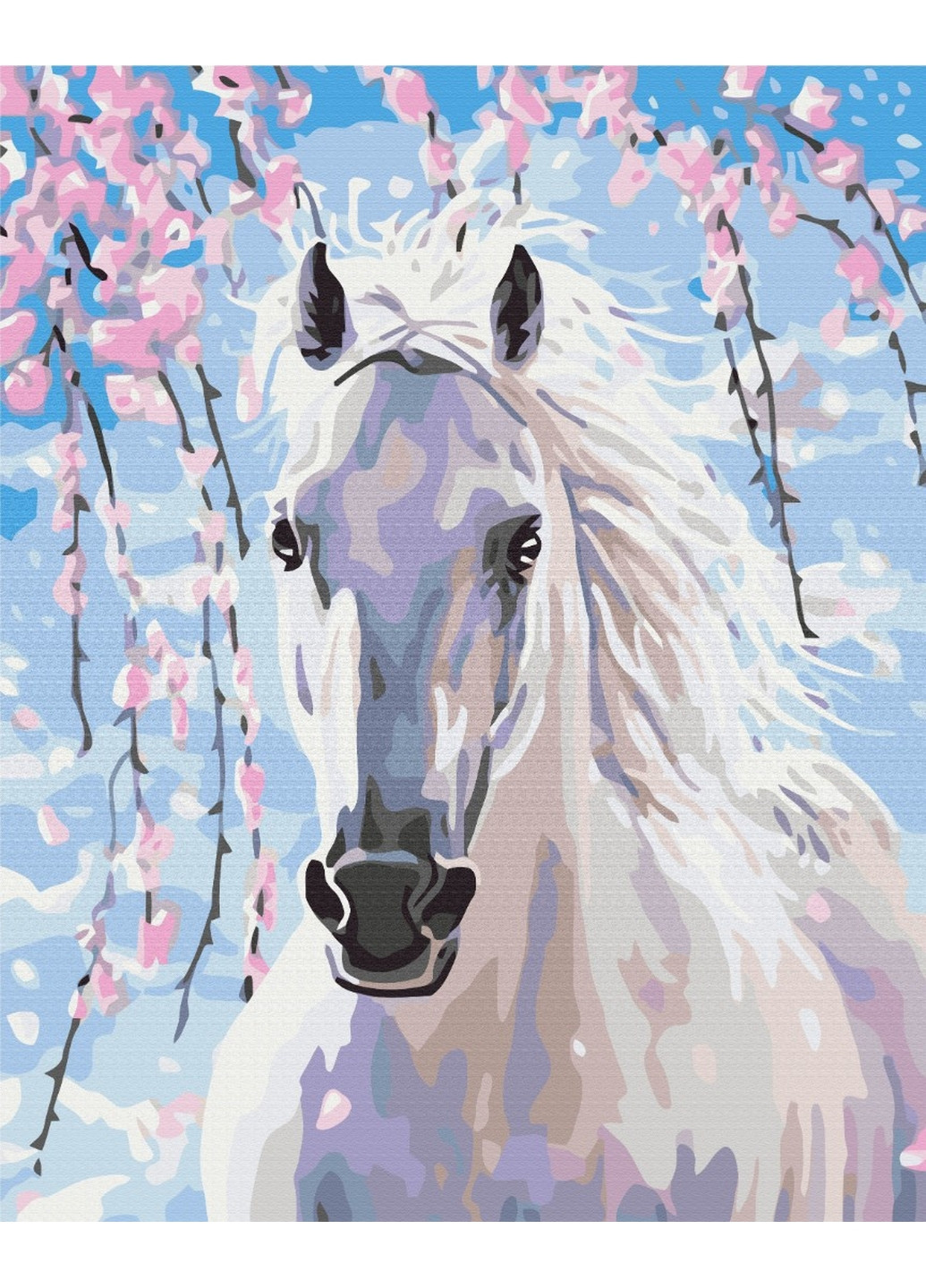 Картина за номерами "Кінь у квітах сакури" 40x50 см Brushme (277153447)