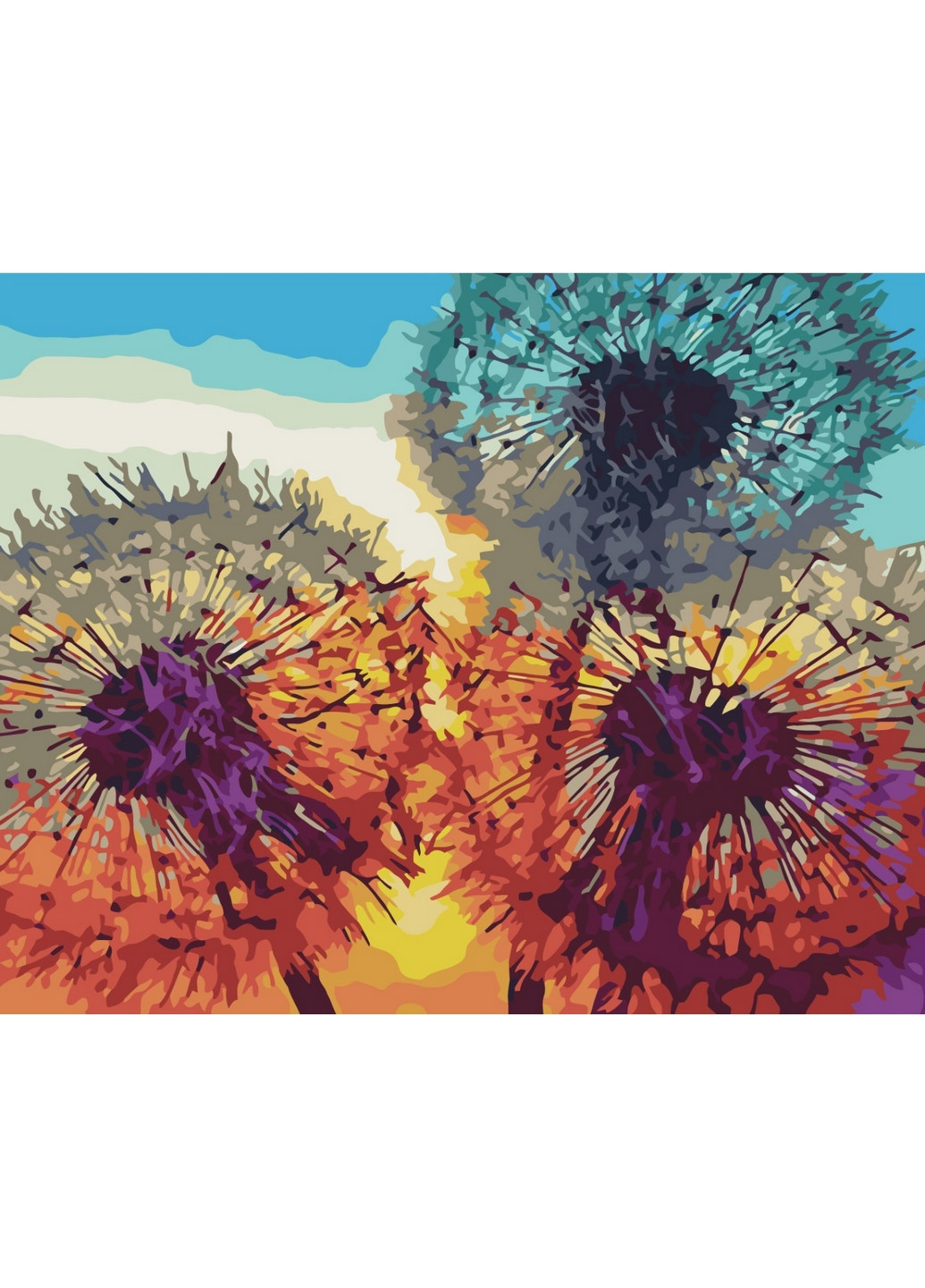 Картина по номерам Одуванчики на закате 40x50 см Brushme (277152640)