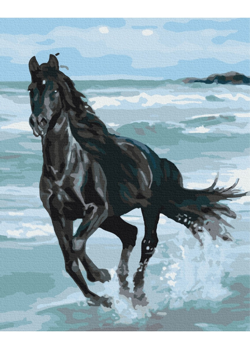 Картина по номерам Чёрная лошадь 40x50 см Brushme (277153934)