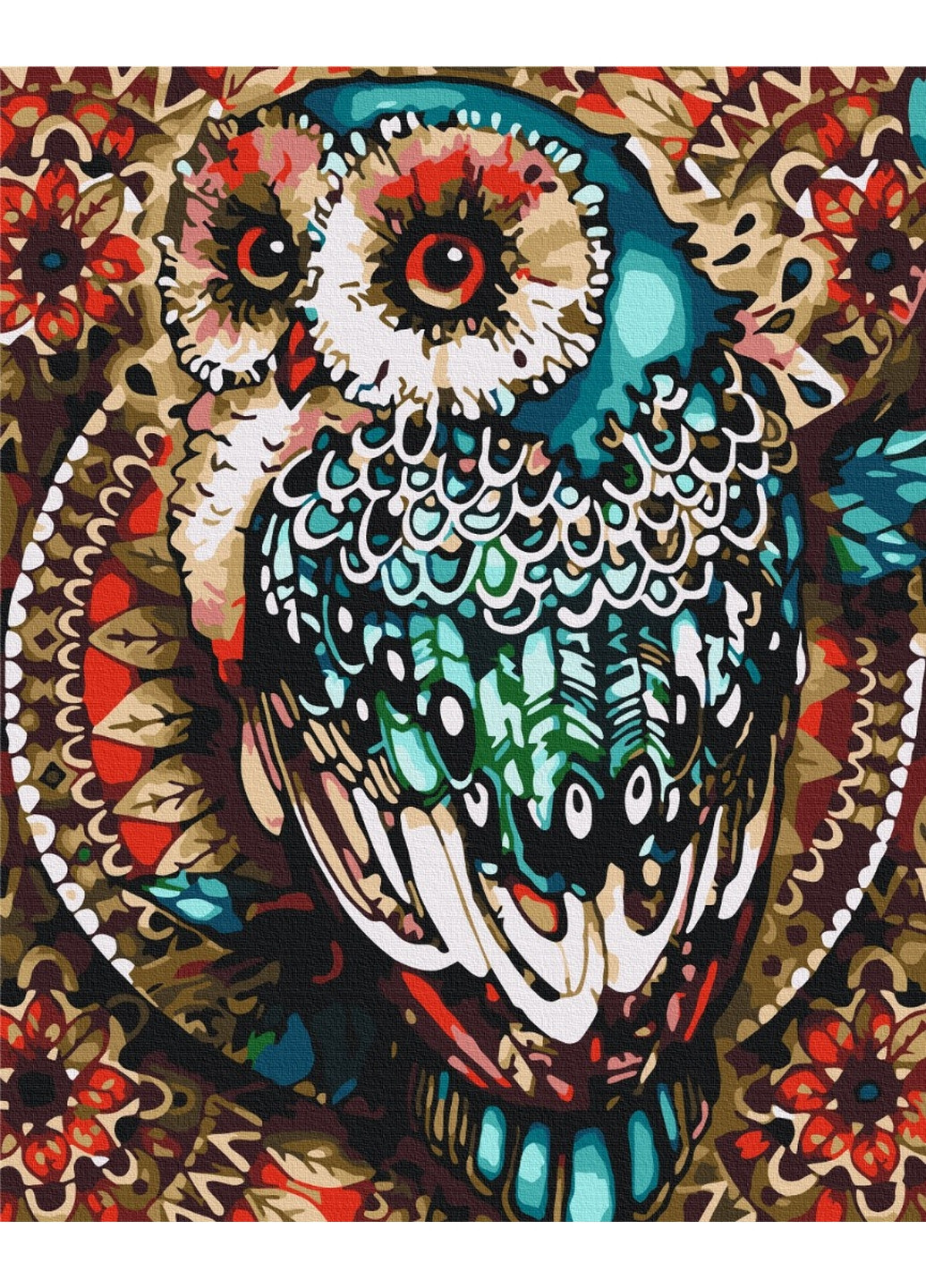 Картина за номерами "Сова у кольоровій мозаїці" 40x50 см Brushme (277152053)