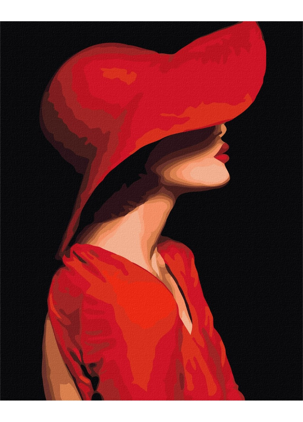 Картина за номерами "Незнайомка у червоному" 40x50 см Brushme (277153486)