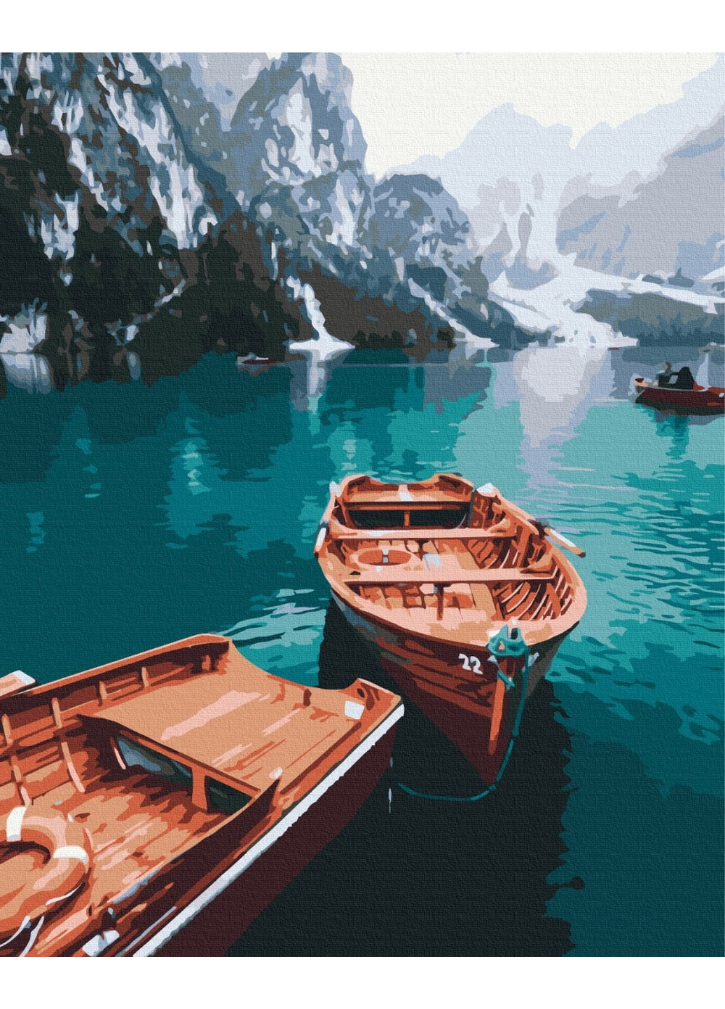 Картина за номерами "Човни на високогірному озері" 40x50 см Brushme (277154329)